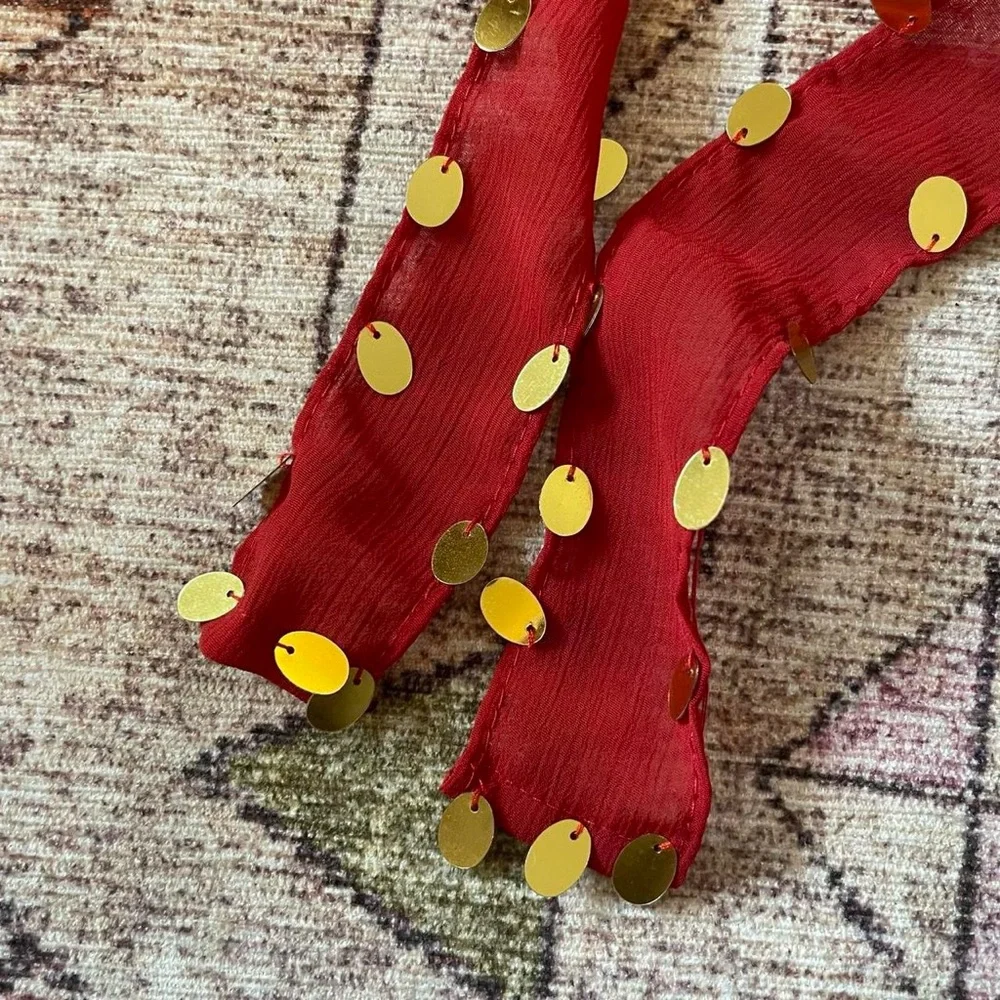 Red and Gold Boho Belt or Headband